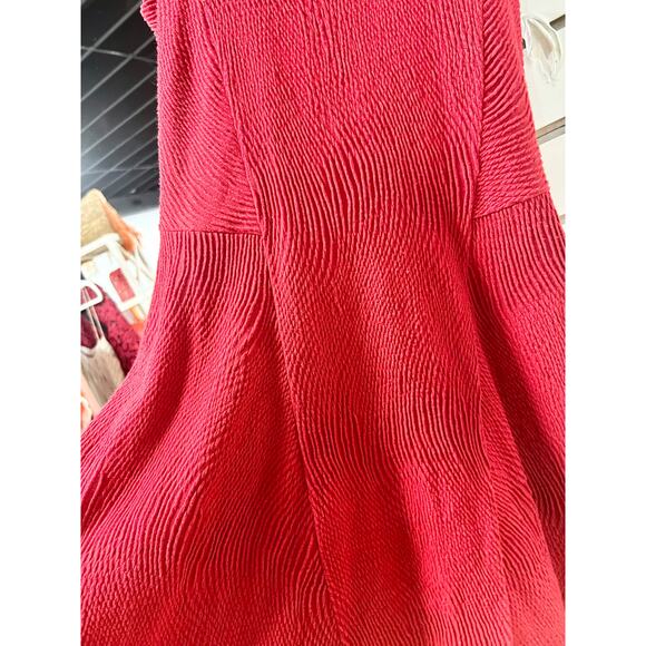 Rag & Bone Geneva Textured Sleeveless Fit & Flare Mini Dress Red Women's Size M - Picture 4 of 7